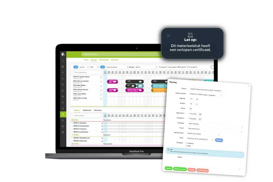 Planning van mensen en materieel
